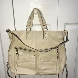 Aimee Kestenberg Cream Leather Tote